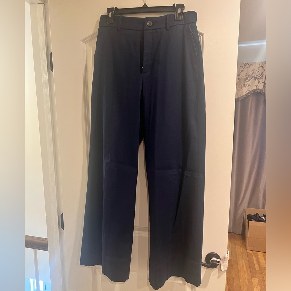 Spanx Navy Wide-Leg Trousers